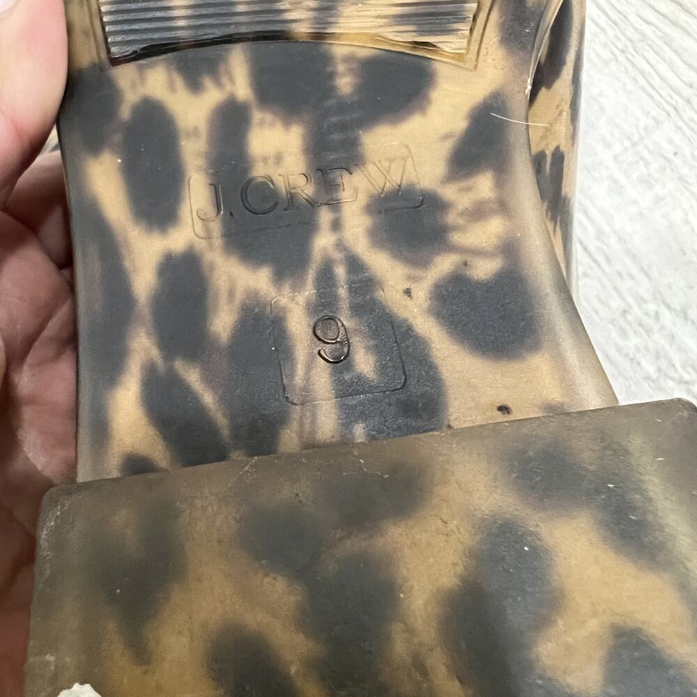 J. Crew Leopard Chelsea Boots Women's Pull-On Ankle Rain Snow Booties Size 9 - Picture 9 of 10
